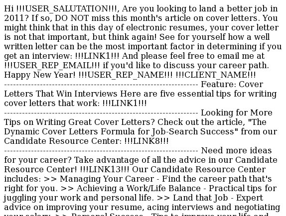Your cover letter