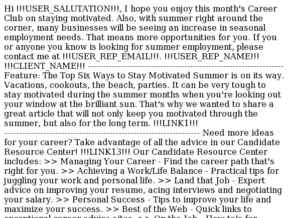 Career Club: Stay Motivated This Summer