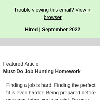 Must-Do Job Hunting Homework!